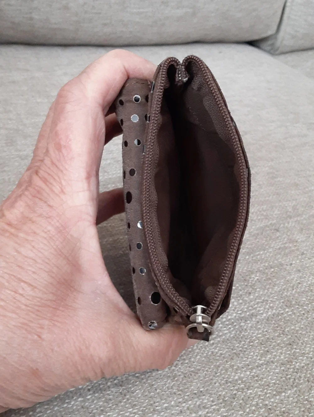 Lodis brown Suede leather Small wallet
